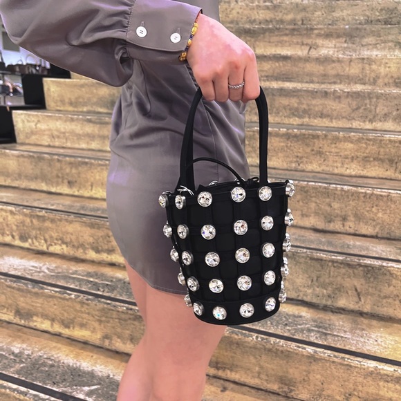 Alexander Wang Black Crystal Roxy Mini Bucket Bag - Picture 2 of 11